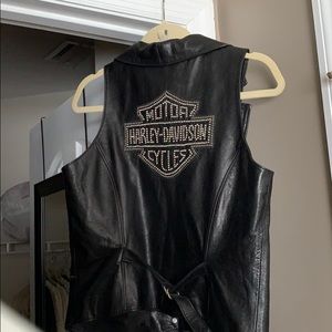 Women's Harley vest With rhinestones